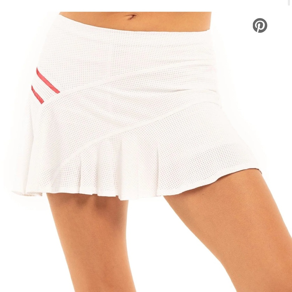 Lucky in Love Tennis Pickleball White Skirt skort L 10 12 athletic vintage
